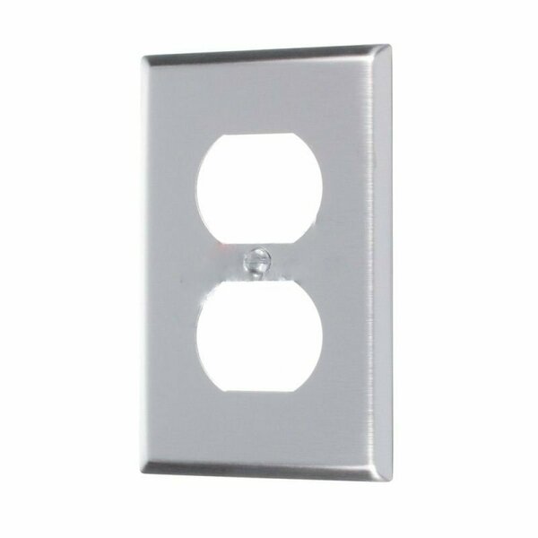 American Imaginations Rectangle Stainless Steel Electrical Receptacle Plate Stainless Steel AI-37059